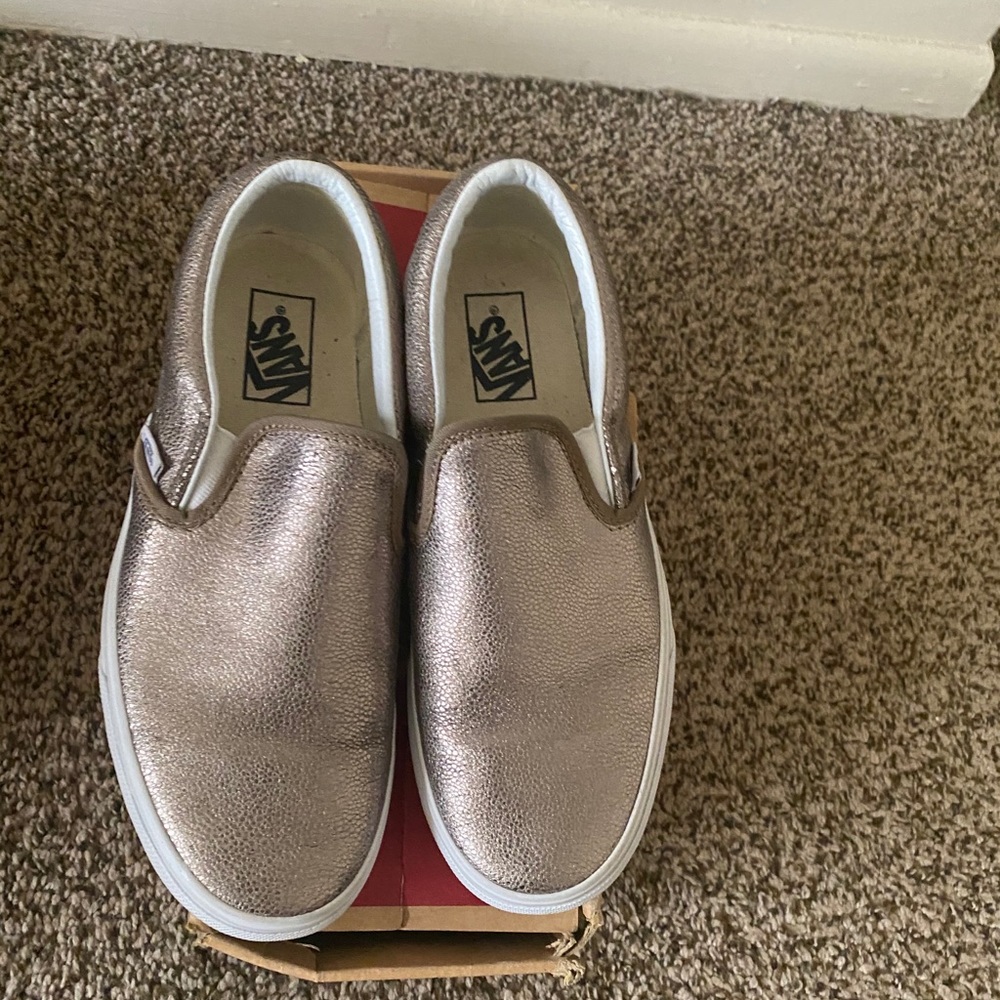 USED Metallic Bronze Vans Slip On